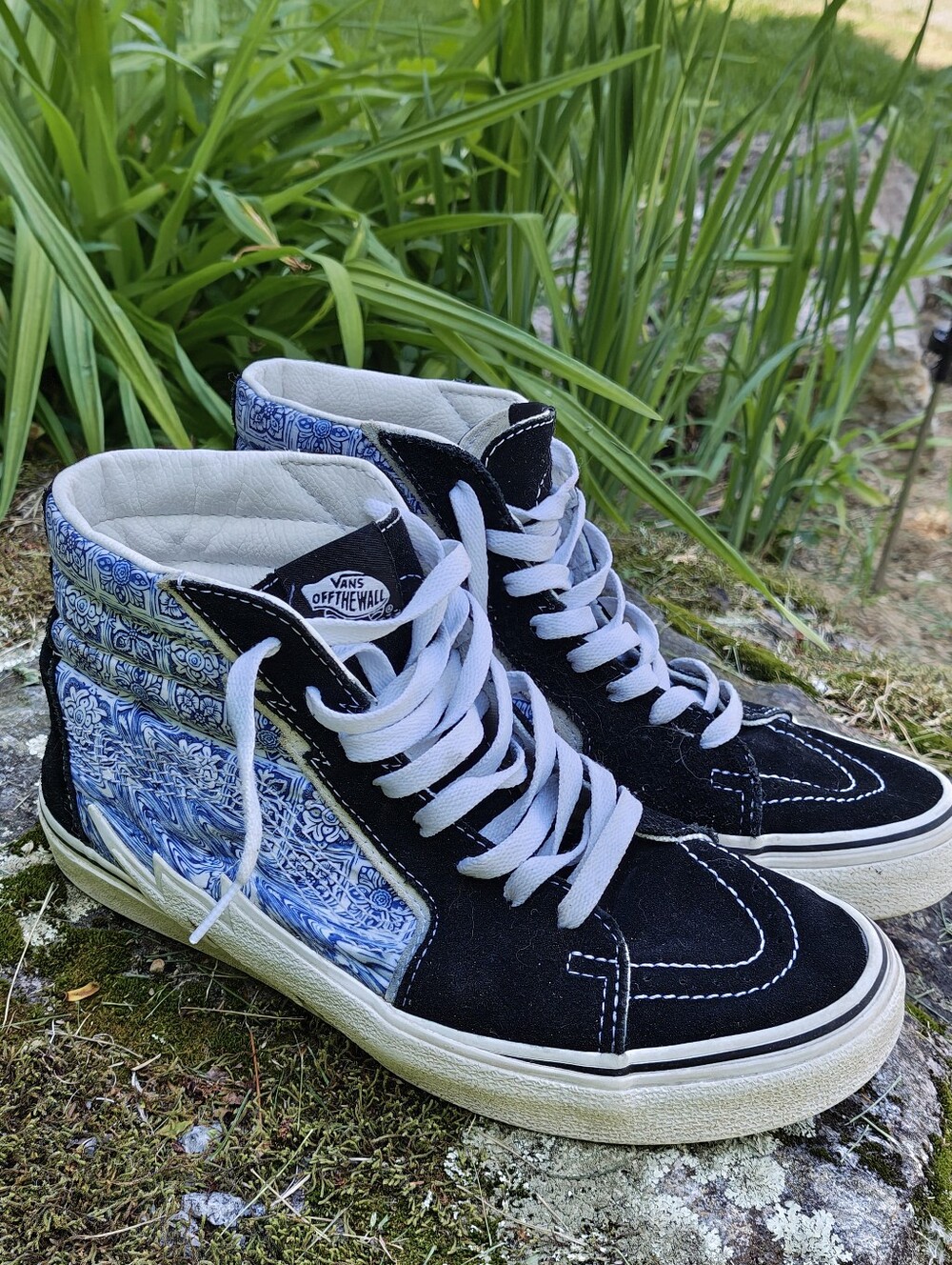 VansSk8-Hi Bolt Casual High Top Shoes Liquify Black Blue unisex Men 8.5 Women 10